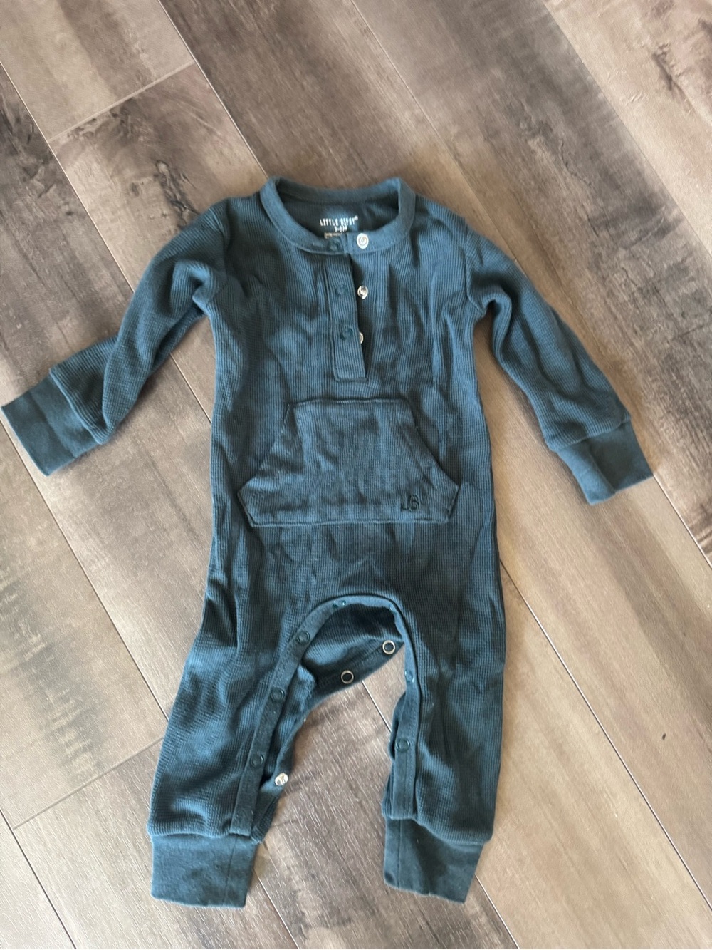 Little Bipsy Waffle Henley Romper – 3–6M
